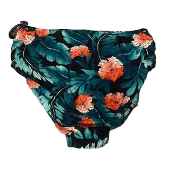 Boutique + Green High Waisted Floral Tropical Bikini Bottom Women SZ 3X - Picture 2 of 8